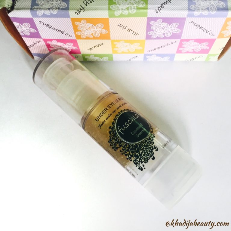 Fuschia under eye serum review, khadija beauty